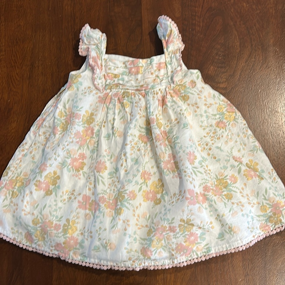 Cupcakes & Cashmere Floral Print Sleeveless Dress 12 Month Perfect for Easter 🐣